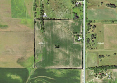 Aerial Map of 38 Acres of Farm Land for Sale